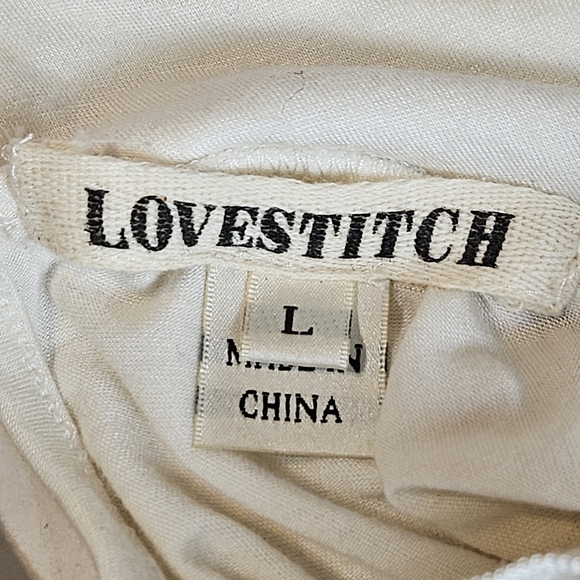 Lovestitch Women Ivory Ruffles Blouse Size Large - Picture 5 of 9